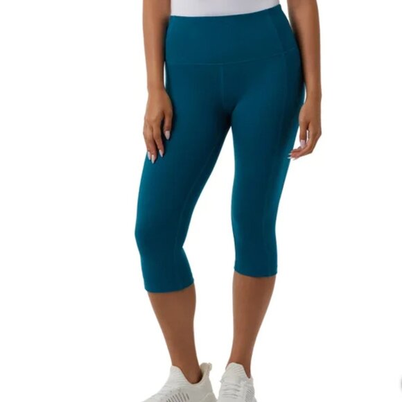 32 Degrees Pants - 32 Degrees Women's Plus Size XXL Blue Stretch Cropped Capri Leggings NWT